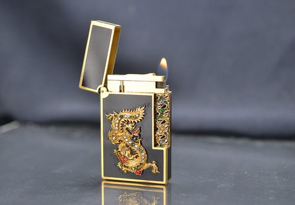 Dupont 2 sơn mài 2 lỗ cao gắn hình rồng DPH53