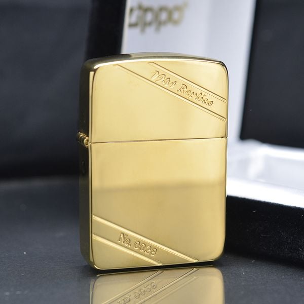 Zippo replica 1941 mạ vàng sọc chéo bản giới hạn ZN294