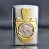 Zippo 1996 elblem mạ vàng gắn đồng xu 5 cents C65