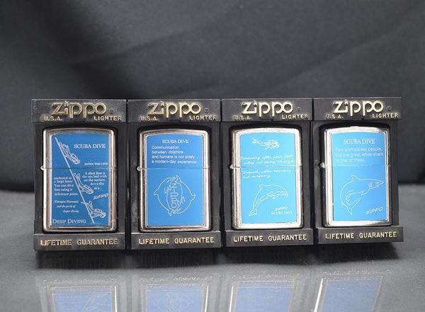 Set 4 Bật Lửa Zippo 1994 Chủ Đề Thợ Lặn Biển – Đời X La Mã – Bộ Sưu Tập Deep Sea Divers Quý Hiếm C176