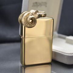 Zippo 1993 Emblem Đầu Thú – Mạ Vàng Toàn Thân Gold Plated – Đời IX La Mã Đẳng Cấp C166