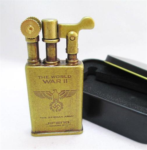 Bật lửa xăng đá đồng khối kiểu cổ xưa Jifeng JF-006