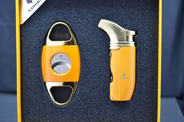 Set phụ kiện 2 món bật lửa và dao cắt HB 422
