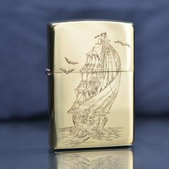 Zippo đồng khắc hình thuyền ZK160