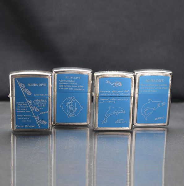 Set 4 Bật Lửa Zippo 1994 Chủ Đề Thợ Lặn Biển – Đời X La Mã – Bộ Sưu Tập Deep Sea Divers Quý Hiếm C176