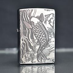Zippo khắc hình cá chép ZD36