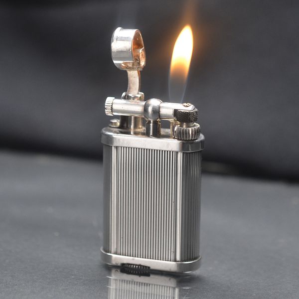 Dunhill bọc bạc kẻ dọc lửa thẳng loại thấp DHI41