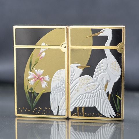 Cặp dupont sơn mài 2 lỗ cao dán đôi hạc DPH42