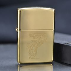 Zippo 1994 mạ vàng chủ đề đảo Guam C105