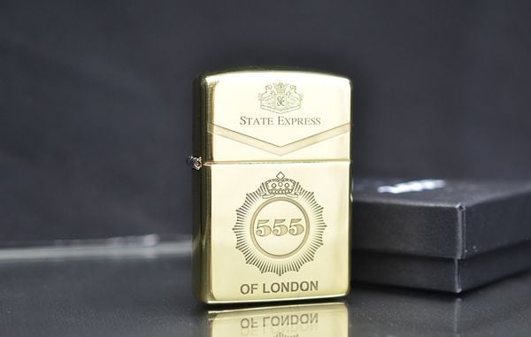 Zippo Armro khắc 555 vàng bóng ZK161