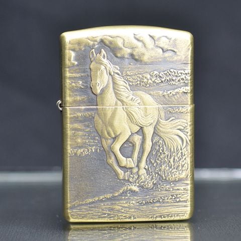 Zippo khắc 3D hình ngựa Armor ZD47
