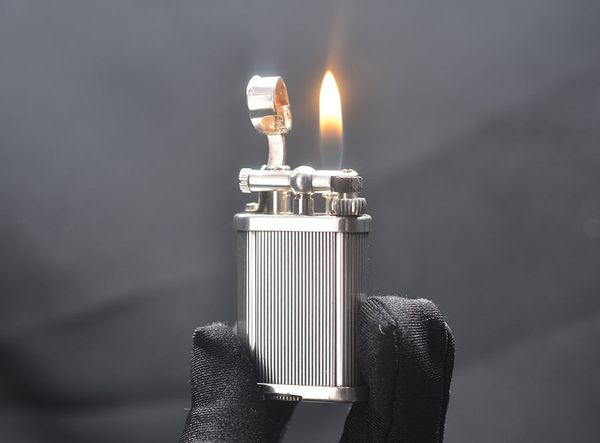 Dunhill bọc bạc kẻ dọc lửa thẳng loại thấp DHI41