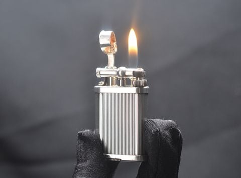 Dunhill bọc bạc kẻ dọc lửa thẳng loại thấp DHI41