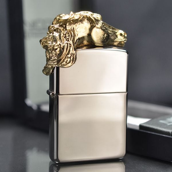 Zippo 1996 Emblem Đầu Ngựa – Mạ Vàng Gold Plated C203