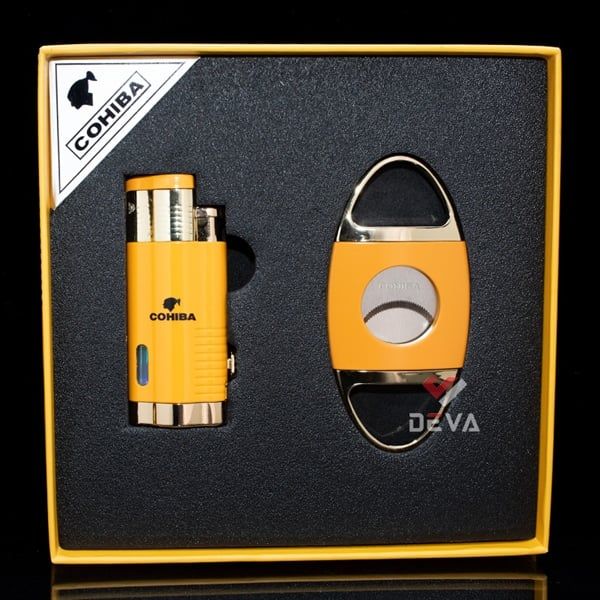 Set 2 món bật lửa và dao cắt Cohiba T14