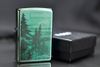 Zippo Mạ Chrome Xanh Bóng In Chủ Đề Thiên Nhiên Hoang Dã Z396
