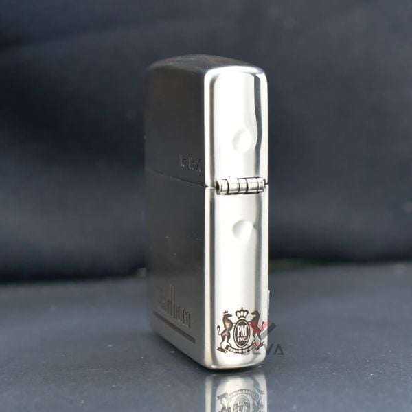 Zippo Bạc Khối Ốp Emblem Chàng Cao Bồi Marlboro BK40