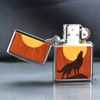 Zippo Ốp Gỗ Chủ Đề Sói Hú Woodchuck Howling Wolf Z337