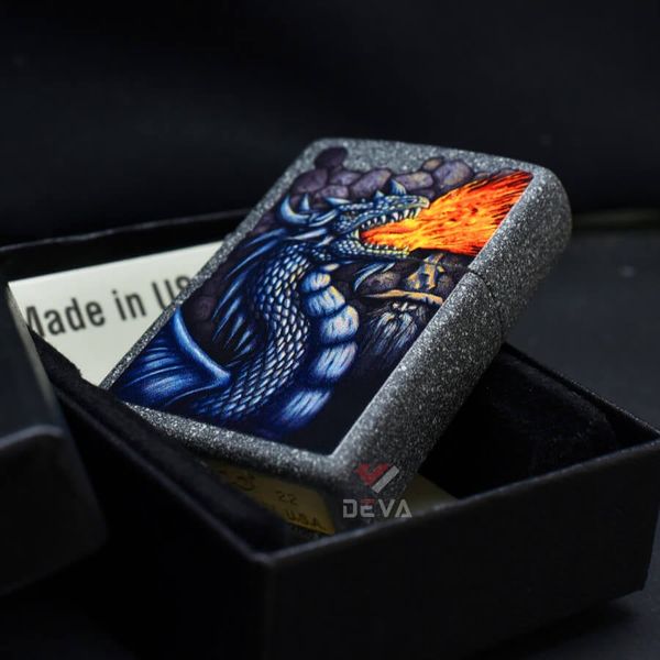 Zippo In Chủ Đề Rồng Lửa Fiery Dragon Design Z192