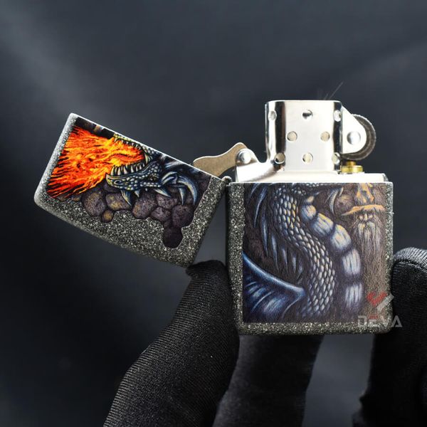 Zippo In Chủ Đề Rồng Lửa Fiery Dragon Design Z192