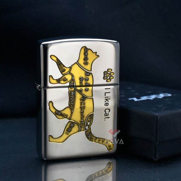 Zippo Armor Khắc Chủ Đề Các Dấu Hiệu Của Loài Mèo I Like Cat ZN233