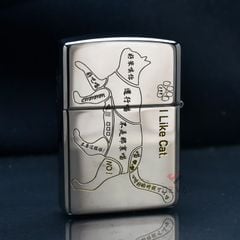 Zippo Armor Khắc Chủ Đề Các Dấu Hiệu Của Loài Mèo I Like Cat ZN233