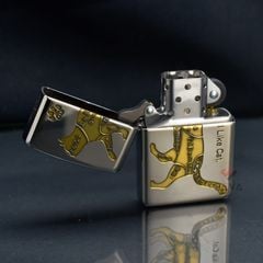 Zippo Armor Khắc Chủ Đề Các Dấu Hiệu Của Loài Mèo I Like Cat ZN233