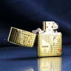 Zippo Armor Khắc Hình Cố Gái Windy Windproof ZN19