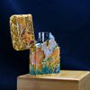 Zippo Bọc Lưới Mạ Vàng Chủ Đề Hươu Thần Hạ Sơn ZN75