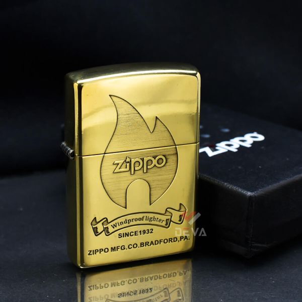 Zippo Khắc Sâu Ngọn Lửa Biểu Tượng Thương Hiệu Zippo ZN362