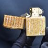 Zippo Khảm Trai Khắc Bát Nhã Tâm Kinh Mạ Vàng ZN129