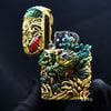 Zippo Ốp Tượng Thanh Long Và Vòng Xoay Phong Thủy ZN86