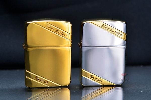 Zippo replica 1941 mạ vàng sọc chéo bản giới hạn ZN294