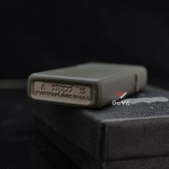 Zippo Slim Sơn Xanh Bộ Đội In Logo Hãng 1627 ZT03