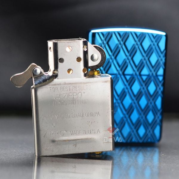 Zippo Armor Xanh Vân Kim Cương 3D Blue Diamonds Design Z332