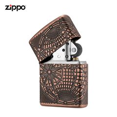 Zippo Armor Luxury đồng cổ khắc chìm bản đồ Thế Giới Z361