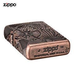 Zippo Armor Luxury đồng cổ khắc chìm bản đồ Thế Giới Z361