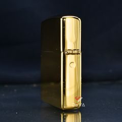 Zippo Khảm Trai Ốp Tượng Rồng Mạ Vàng Cầm Ngọc ZN300
