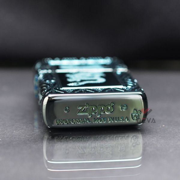 Zippo Armor Xanh Ngọc Bích Khắc Rồng Elegant Dragon Design Z336