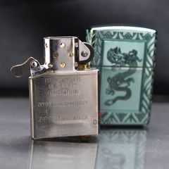 Zippo Armor Xanh Ngọc Bích Khắc Rồng Elegant Dragon Design Z336