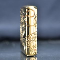 Zippo Armor khắc chìm rồng vàng mắt đỏ Red Eye Dragon Gold Plate Z144