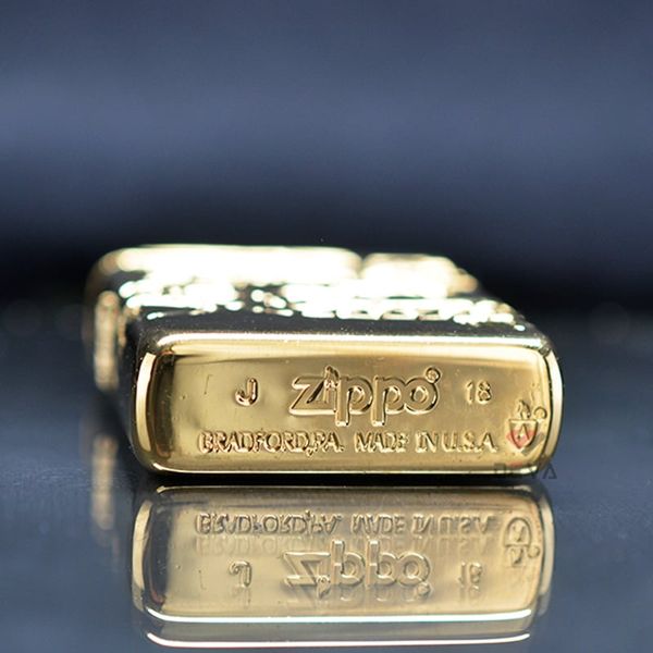 Zippo Armor khắc chìm rồng vàng mắt đỏ Red Eye Dragon Gold Plate Z144