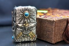 Zippo Ốp Lam Ngọc Chủ Đề Thần Ưng Condor Andean ZD57
