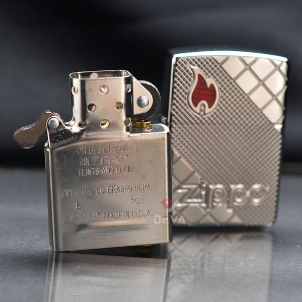 Zippo Armor Khắc Chìm Hoa Văn Khảm Gạch Tile Mosaic Z298