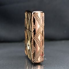 Zippo Armor Khắc Hoa Văn Ốp Kim Cương Geometric Diamond Z19