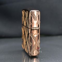 Zippo Armor Khắc Hoa Văn Ốp Kim Cương Geometric Diamond Z19