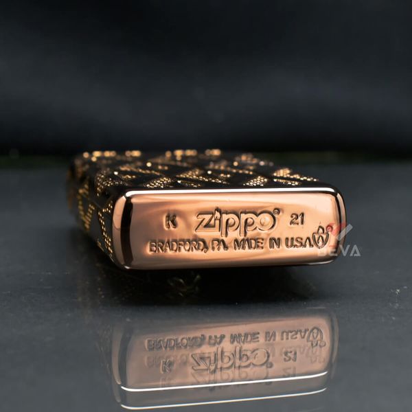 Zippo Armor Khắc Hoa Văn Ốp Kim Cương Geometric Diamond Z19