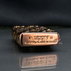Zippo Armor Khắc Hoa Văn Ốp Kim Cương Geometric Diamond Z19
