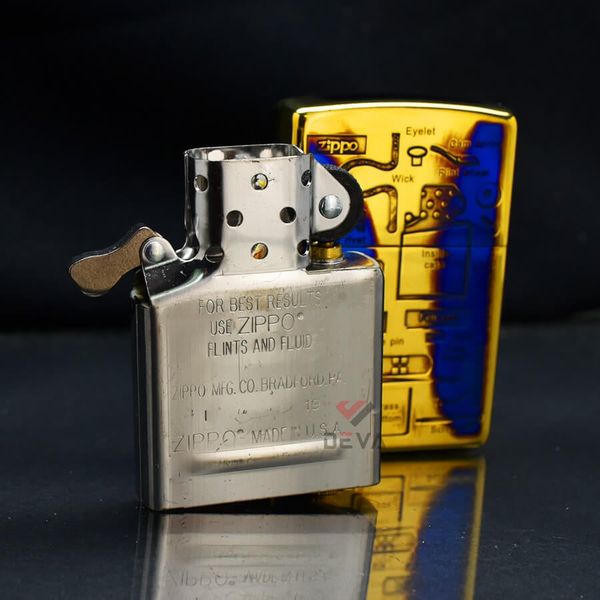 Zippo Đồng Cháy Khắc Những Bộ Phận Của Zippo ZN292