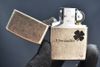 Zippo Bạc Cổ Khắc Cỏ 4 Lá ZK66